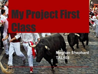 My Project First
Class
Meghan Shephard
TAL103
 