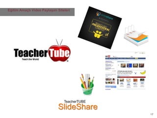 17Eğitim Amaçlı Video Paylaşım SiteleriTeacherTUBE	SlideShare 