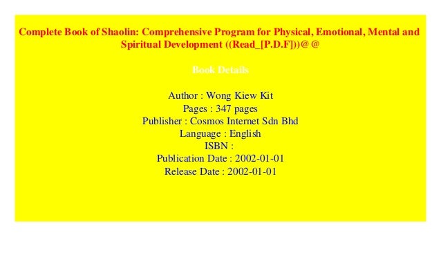 Complete Book Of Shaolin Comprehensive Program For Physical Emotio