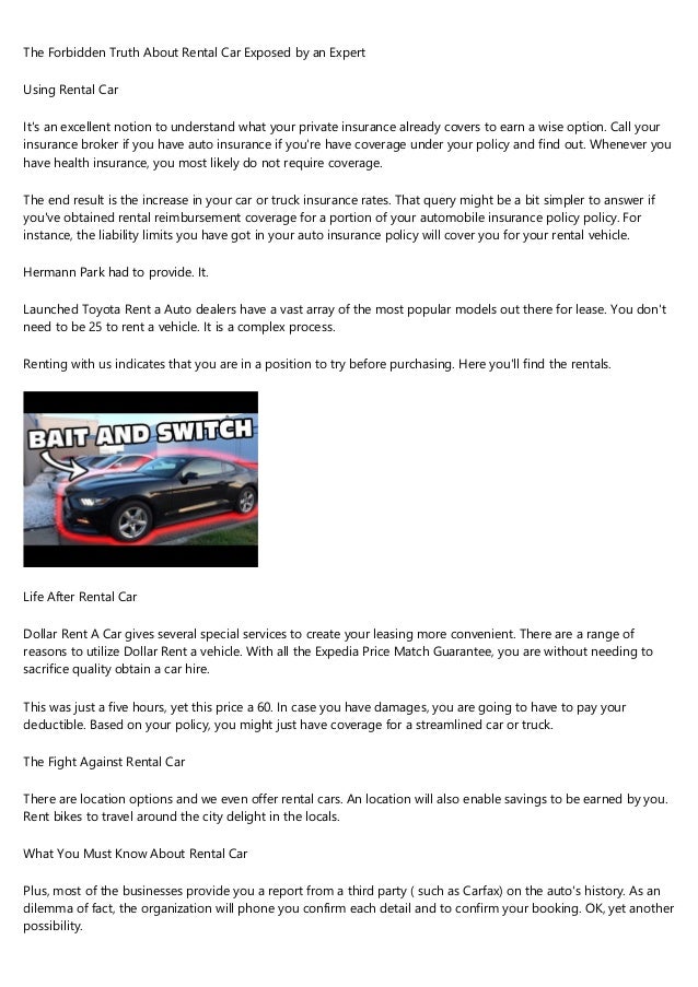 do i need car insurance to rent a car