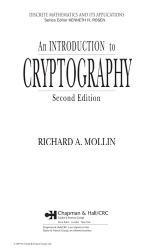 An introduction to cryptography 2nd ed Edition Richard A. Mollin | PDF
