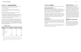 Appendix 1	 5352	 Annual Service Plan Report
Table 17 Eligibility reviews1
Reviews 2013/14 2012/13 2011/12
Granted 62 135 89
Denied
Coverage reasons
197 105 134
Denied
Financial reasons
129 94 99
Other2
14 4 10
Total 402 338 332
1 Eligibility reviews are handled by our Intake and Referral Services department. A
small number of reviews conducted by other staff are not included in this table.
2 “Other” means the matter was denied for reasons other than coverage or financial,
abandoned by the applicant, returned to the referring office to consider additional
information or issues, resolved by other means, or still open at the end of the
previous year. 
Eligibility for representation
Staff at regional centres, local agent offices, and the LSS Call Centre do
not provide legal representation if they believe an applicant:
•	 is not financially eligible,
•	 has a problem that falls outside the society’s coverage rules, or
•	 has provided insufficient information to satisfy them that he or she is
eligible for a referral.
Staff ensure LSS coverage and financial eligibility policies are applied
accurately and consistently across the province by:
•	 reviewing refusals for legal representation upon request, unless legal
representation is not available for the issue (requests must be submitted
within 30 days of the applicant’s application being denied), and
•	 investigating all complaints received by anyone who alleges someone is
improperly receiving legal representation.
Table 17 below shows the volumes and results of eligibility reviews for the
past three years. The volume of applications that led to eligibility reviews
is consistent with last year, and is less than 2% of all applications for the
year. Coverage reviews determine whether an applicant was appropriately
denied a referral based on the current coverage guidelines. Financial reviews
determine whether an applicant was appropriately denied a referral based on
the current financial guidelines.
Reliability of data
The following describes the sources and accuracy of LSS operating data.
Legal representation (table 13)
When annual report numbers are generated for any fiscal year, a few
applications may not have been processed yet or were initiated in error and
not yet corrected. As a result, the final numbers for a given year may differ
slightly from those in the annual report. The 2013/14 application data in
table 13 is expected to be accurate to within 99% or better.
Before a referral is issued, the client’s income must be verified, his or her
legal situation must be assessed, and a lawyer has to be found to take the
case. Although more than 90% of first referrals are approved and issued
within 30 days of an application, some take longer to process. Accordingly,
when the annual report data is generated, decisions are pending on
some applications.
Legal advice (table 14)
Duty counsel data in table 14 is compiled from data submitted by lawyers
providing this service. Duty counsel can submit their bills and information
on the number of clients assisted within two months of the service date.
Accordingly, not all information is available when data for the annual report
is generated.
Brydges Line data in table 14 is provided by the contracted service provider.
Family LawLINE calls, reported in table 14, are calculated from reports
submitted by lawyers providing the service.
Legal information (tables 15 and 16)
The publications data in table 15 is drawn from
a database maintained by LSS staff. Legal
information outreach worker (LIOW) data in table
15 is automatically tracked by the phone system,
and also drawn from a database that is manually
updated by staff. The website data in table 15
shows public use of the society’s websites.
Statistics for the society’s websites are captured
and analyzed by computer. Data shows activity by
internal (staff) as well as external users, but does
not include users accessing the LSS website for
electronic billing. Community partner information
is derived from monthly reports submitted by our
community partners. Workshop and training event
information in table 16 is derived from internal
data tracking.
Eligibility for representation
(table 17)
Reviews of refusals based on coverage and
financial eligibility are conducted by Intake and
Referral Services at the Vancouver Regional
Centre and recorded in a database. This table
does not include a small number of reviews
conducted by other departments.
 
