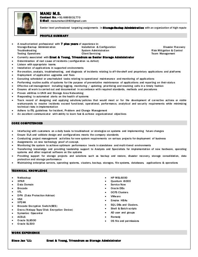 Storage Backup Resume Storage Backup Resume