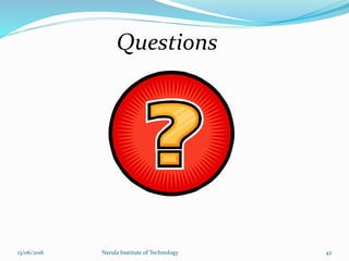 Questions
4213/06/2016 Narula Institute of Technology
 