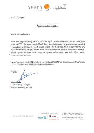 Shams Recommendation Letter 1