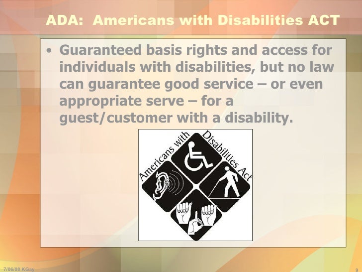an analysis of americans with disabilities act and disabilities Americans with disabilities act fact sheet overview the americans with disabilities act of 1990 (ada) 1 is a federal law that gives civil rights protections to individuals with disabilities similar to those provided to individuals on the basis of race, color, sex, national origin, age, and religion. an analysis of americans with disabilities act and disabilities Americans with disabilities act fact sheet overview the americans with disabilities act of 1990 (ada) 1 is a federal law that gives civil rights protections to individuals with disabilities similar to those provided to individuals on the basis of race, color, sex, national origin, age, and religion.