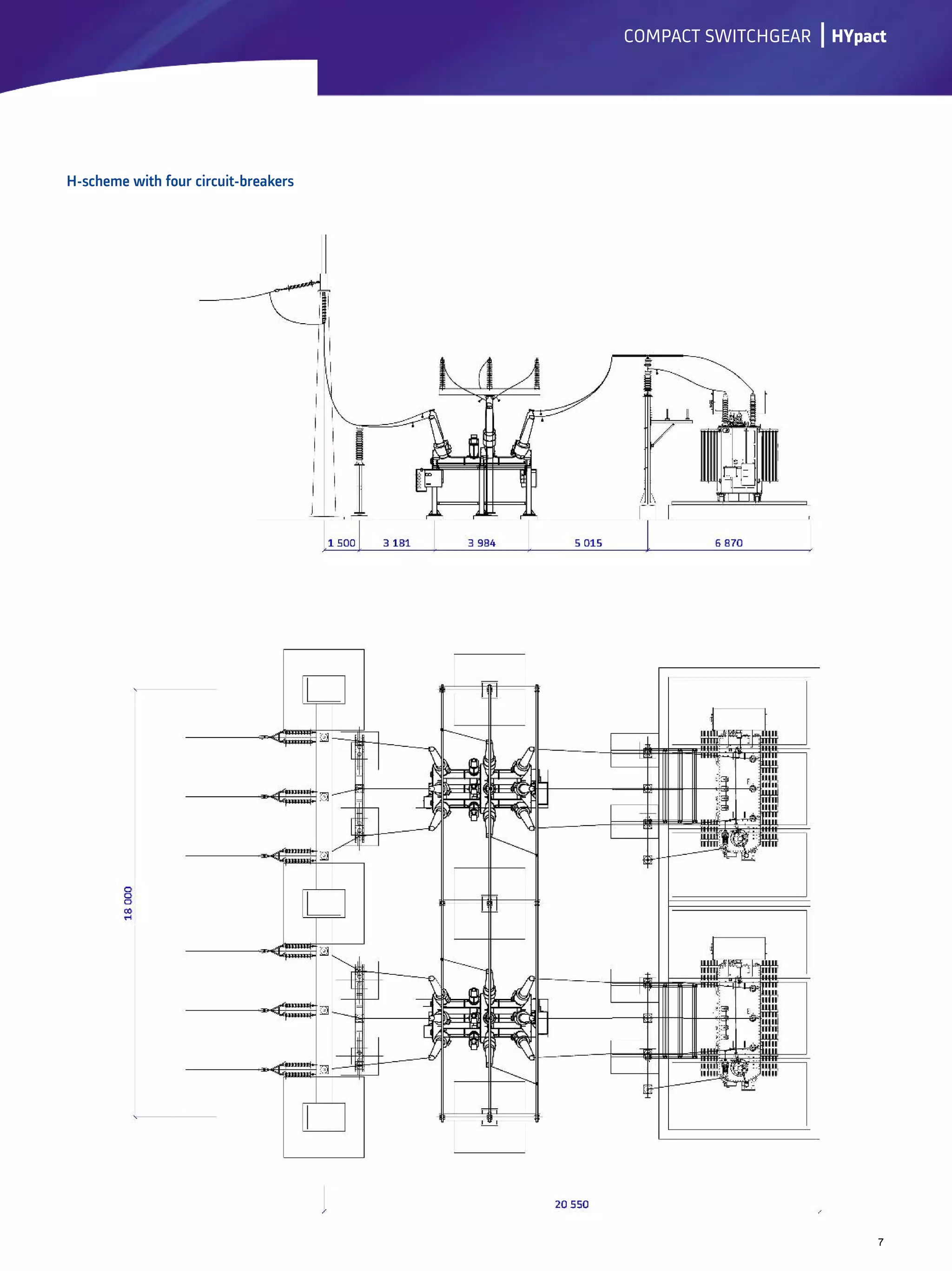 lCOMPACT SWITCHGEAR
H-scheme with four circuit-breakers
7
HYpact
 