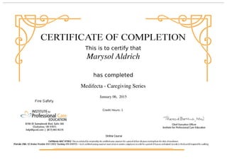 certificate fire safety