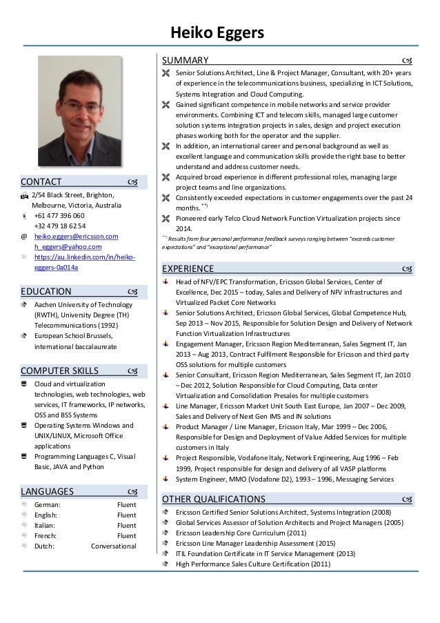 heiko eggers resume cv curriculum modern august 2016 modern resume or cv technology