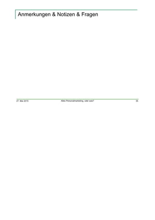 27. Mai 2015 Alles Personalmarketing, oder was?
Anmerkungen & Notizen & Fragen
35
 