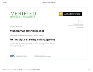 Digital Branding and Engagement Certification