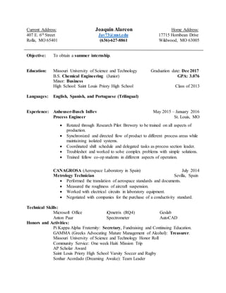 Resume Joaquin Alarcon | PDF