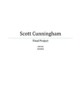 Scott Cunningham
Final Project
STAT 512
31/7/2015
 