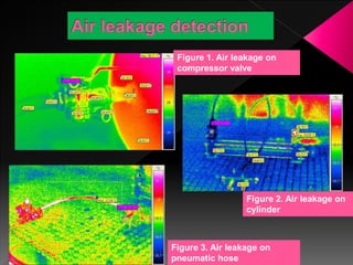 Figure 1. Air leakage on
compressor valve
Figure 2. Air leakage on
cylinder
Figure 3. Air leakage on
pneumatic hose
 