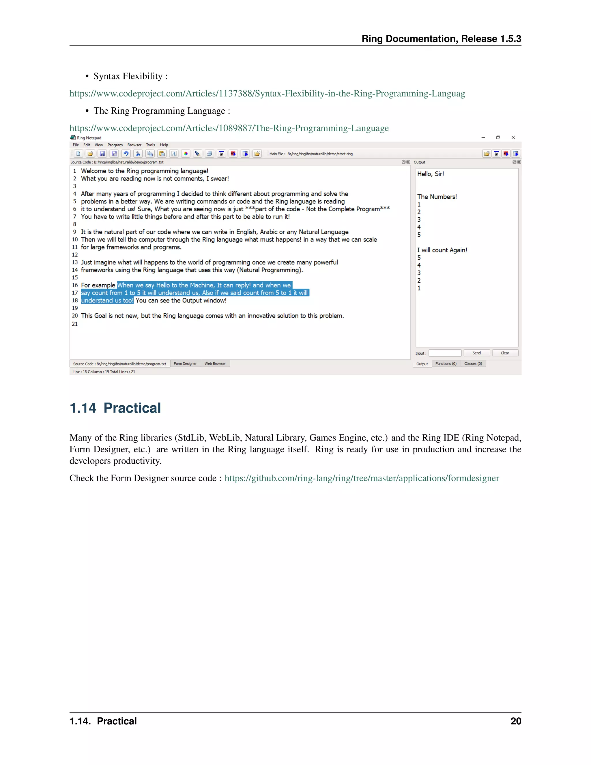 The Ring programming language version 1.5.3 book - Part 5 of 184 | PDF
