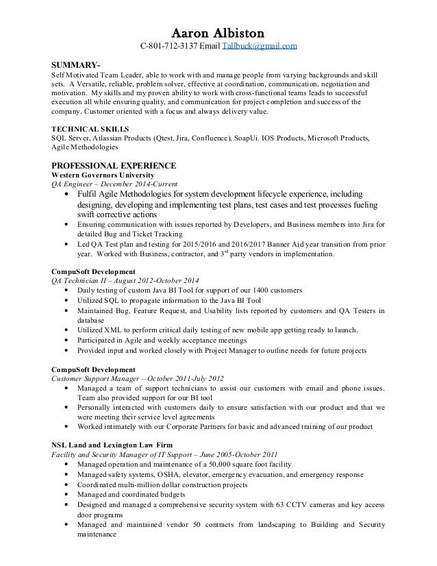qa director resume