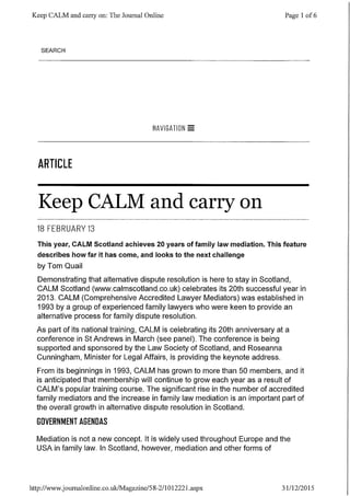 Keep CALM and carry on