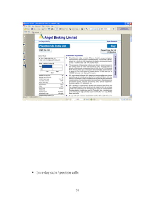  Intra-day calls / position calls
51
 