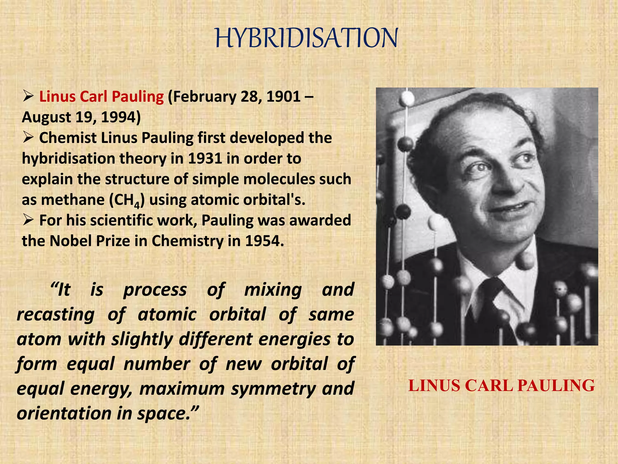 HYBRIDISATION : Derivation Of Wave Function For The Following Orbital ...