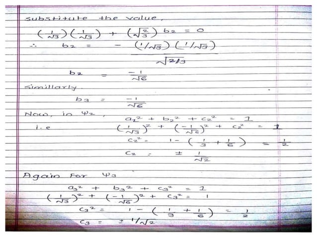 HYBRIDISATION : Derivation Of Wave Function For The Following Orbital ...