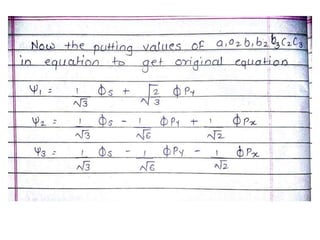 HYBRIDISATION : Derivation Of Wave Function For The Following Orbital ...