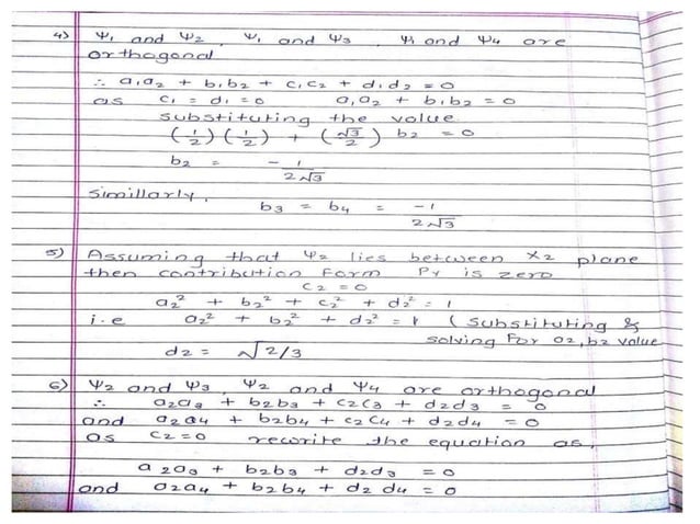 HYBRIDISATION : Derivation Of Wave Function For The Following Orbital ...
