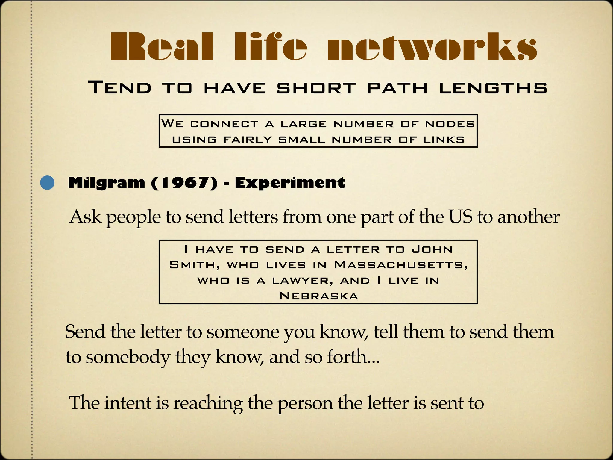 Illustration
This is not a component: player 1 is left out
1
2
3 4
5 10
6
7 8
9
What are the components in this network?
 