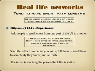 Illustration
This is not a component: player 1 is left out
1
2
3 4
5 10
6
7 8
9
What are the components in this network?
 