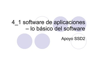 4_1 software de aplicaciones – lo básico del software Apoyo SSD2 