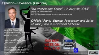 Eglinton—Lawrence (Ontario) 
"no statement found - 2 August 2014" 
2 August 2014 “No statement found“ 
OnTheWeb.ca 
http:/...