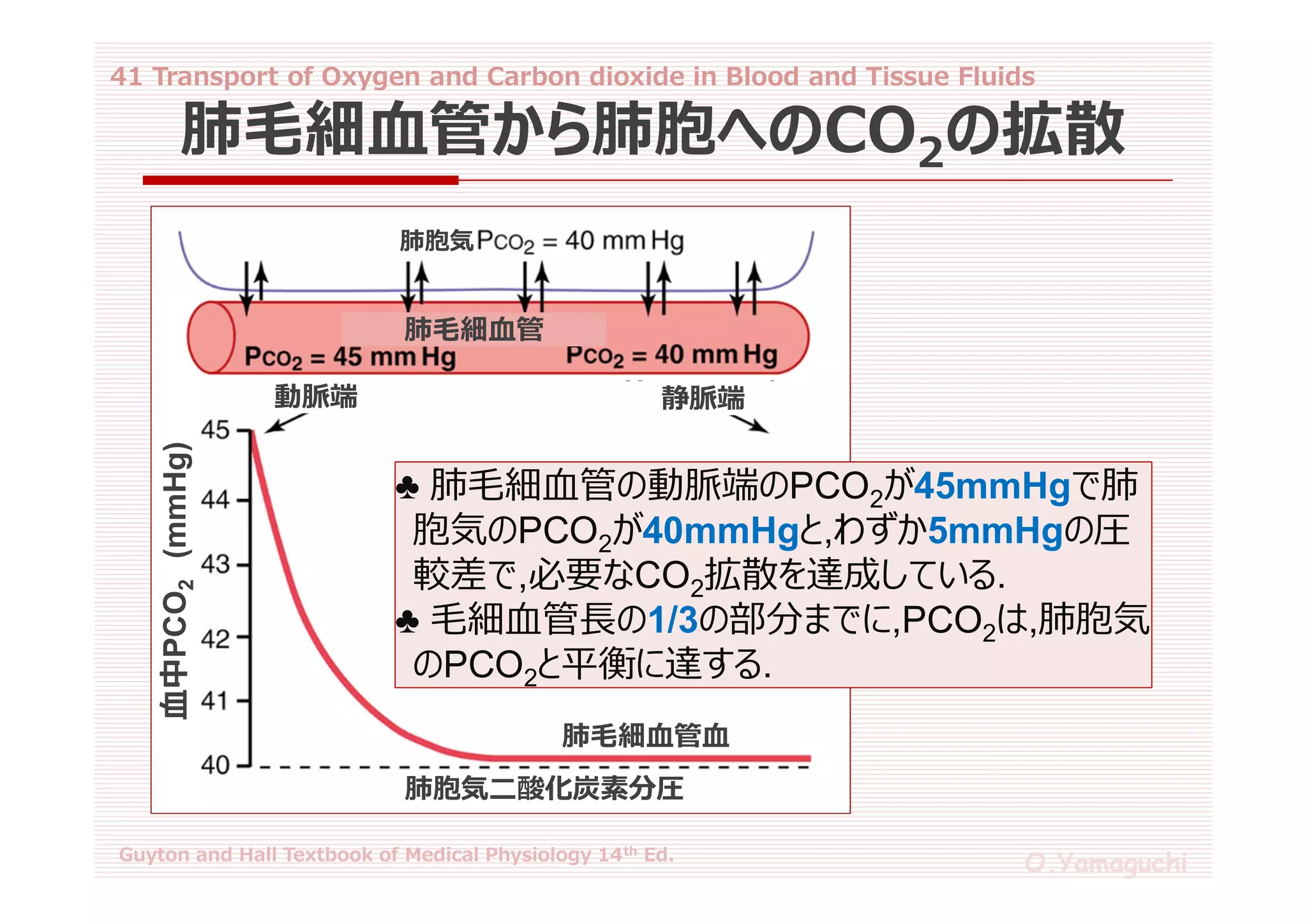 41 transport of oxygen and carbon dioxide in blood and tissue fluids ...