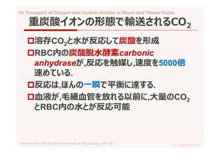 41 transport of oxygen and carbon dioxide in blood and tissue fluids ...