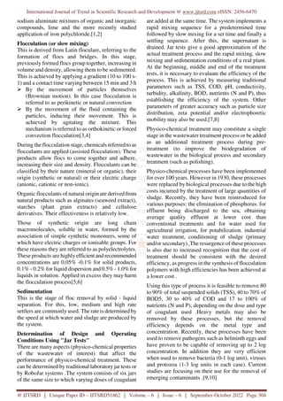 Wastewater Treatment Process by Physico Chemical Methods | PDF