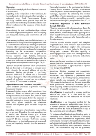 Wastewater Treatment Process by Physico Chemical Methods | PDF