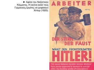  Αφίσα του 1932 , Το νόημα του
χιτλερικού χαιρετισμού –
Διαχρονικά άρρηκτες οι σχέσεις
Ναζί-μονοπωλίων
 