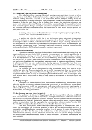 Student perception of online learning activities during COVID-19 ...