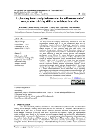 Exploratory factor analysis-instrument for self-assessment of ...