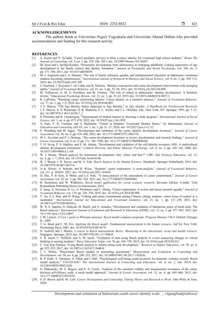 Development and validation of Indonesian youth career identity scale ...