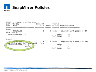 SnapMirror Policies
 