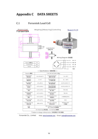 56
Appendix C DATA SHEETS
C.1 Forsentek Load Cell
 