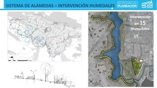 SISTEMA	
  DE	
  ALAMEDAS	
  –	
  INTERVENCIÓN	
  HUMEDALES	
  
Intervención	
  
en	
  15	
  
Humedales	
  
 