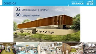 COLEGIOS	
  
32	
  Colegios	
  nuevos	
  a	
  construir	
  
30	
  Colegios	
  a	
  renovar	
  
	
  
 