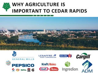 WHY AGRICULTURE IS
IMPORTANT TO CEDAR RAPIDS
 