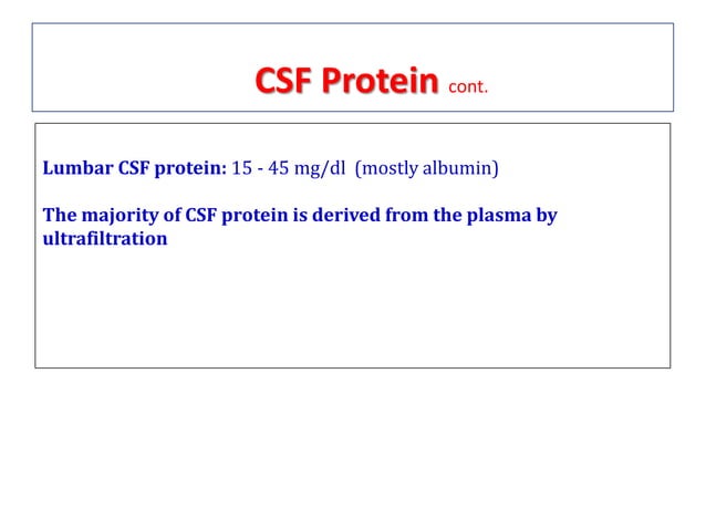 Cerebrospinal fluid analysis | PPT