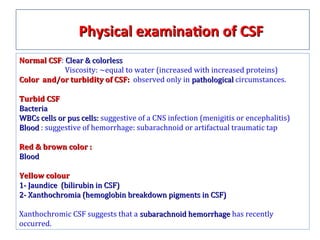 Cerebrospinal fluid analysis & it's interpretation | PPT