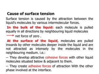 Surface tension and interfacial phenomenon | PPT