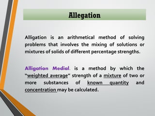 Pharmaceutical Calculations: Dilution, Fortification, and Alligation ...