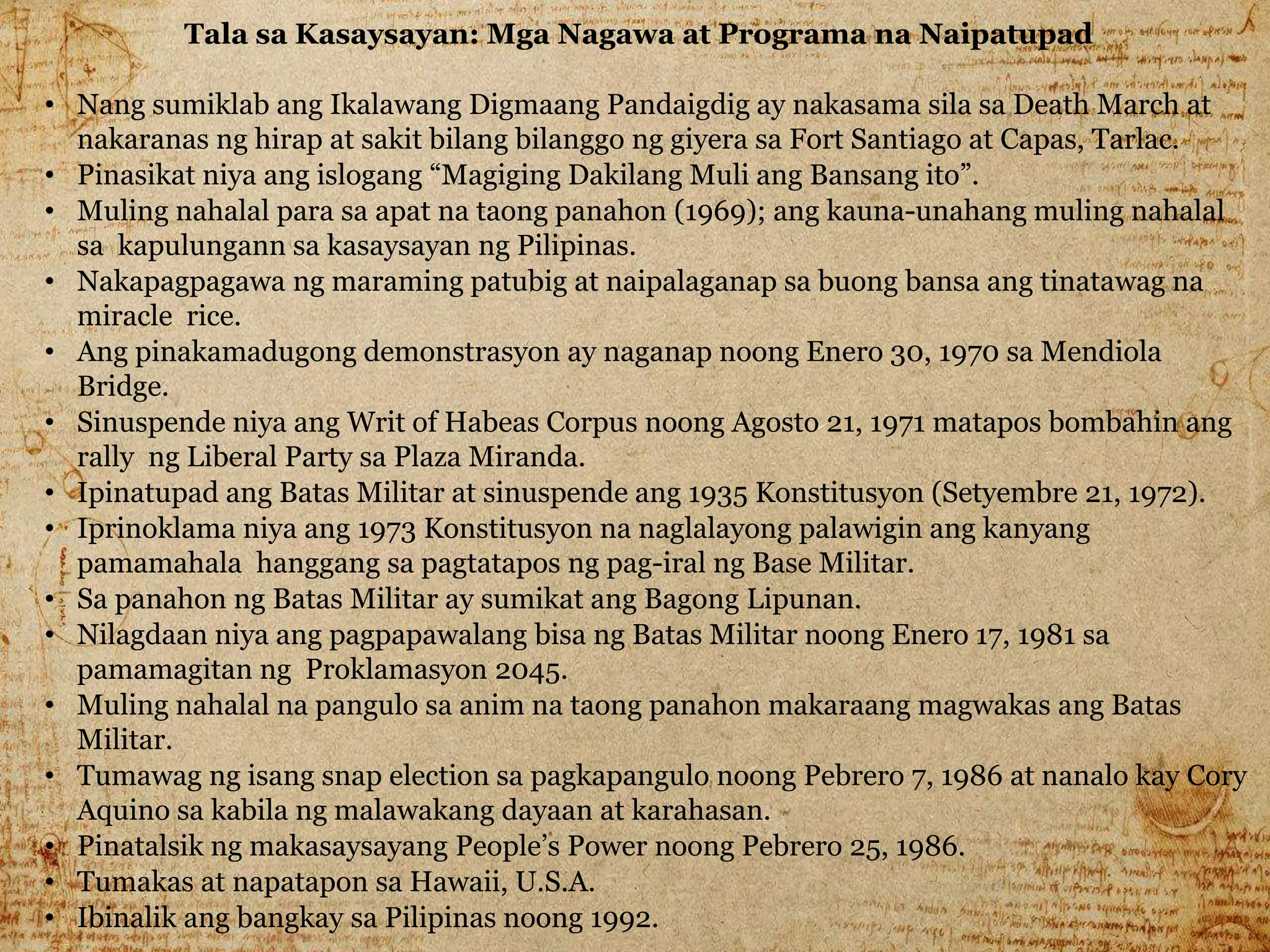 Mga Programa 420506006-Mga-Pangulo-Ng-Pilipinas-at-Ang-Kanilang-Mga-Programa-Copy.pptx