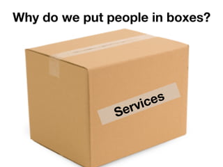 Why do we put people in boxes?
Services
 