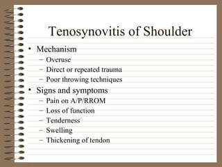 Sheathing Injury Shoulder injury | PPT